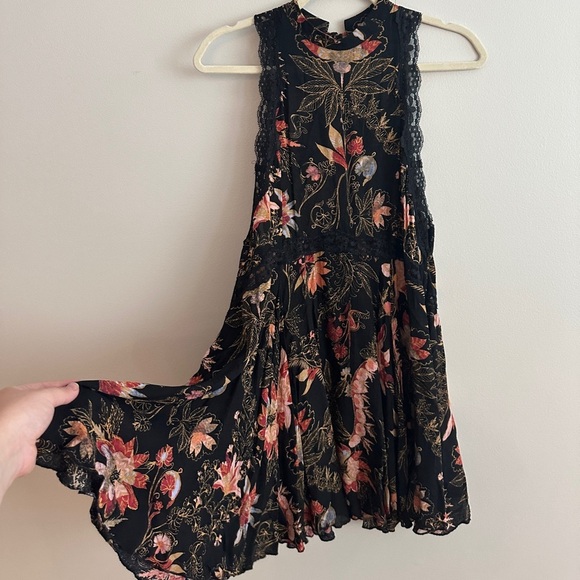 Free People She Moves Black Floral Print Lace Slip Dress - Picture 8 of 12